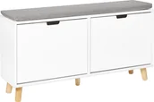 Szafki na buty - BELIANI Szafka na buty biała MDF dwie przegrody minimalistyczna w stylu skandynawskim design do przedpokoju - miniaturka - grafika 1