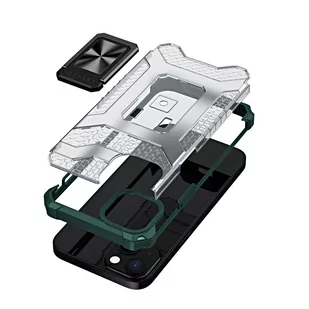 Crystal Ring Case pancerne hybrydowe etui pokrowiec + magnetyczny uchwyt iPhone 12 zielony - Etui i futerały do telefonów - miniaturka - grafika 2