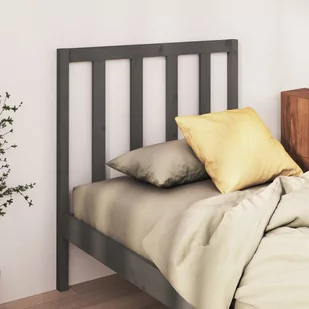 Lumarko Wezgłowie łóżka, szare, 81x4x100 cm, lite drewno sosnowe - Inne meble do sypialni - miniaturka - grafika 3