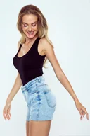 Koszulki i topy damskie - Eldar Lotta Bokserka prążkowana dzianina czarna L - miniaturka - grafika 1