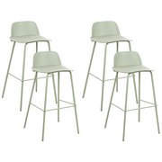 Taborety i hokery - Zestaw 4 krzeseł barowych zielony MORA - miniaturka - grafika 1