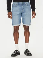 Spodenki męskie - Calvin Klein Szorty jeansowe K10K114079 Niebieski Slim Fit - miniaturka - grafika 1