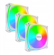 Wentylatory komputerowe - Wentylator Montech Zestaw wentylatorów RX120 Pro ARGB PWM Reverse White 120mm 3-pak RX120 PRO (W) 3 in 1 - miniaturka - grafika 1
