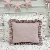 Kołdry i poduszki dla dzieci - Poduszka z falbanką plumeti róż - miniaturka - grafika 1