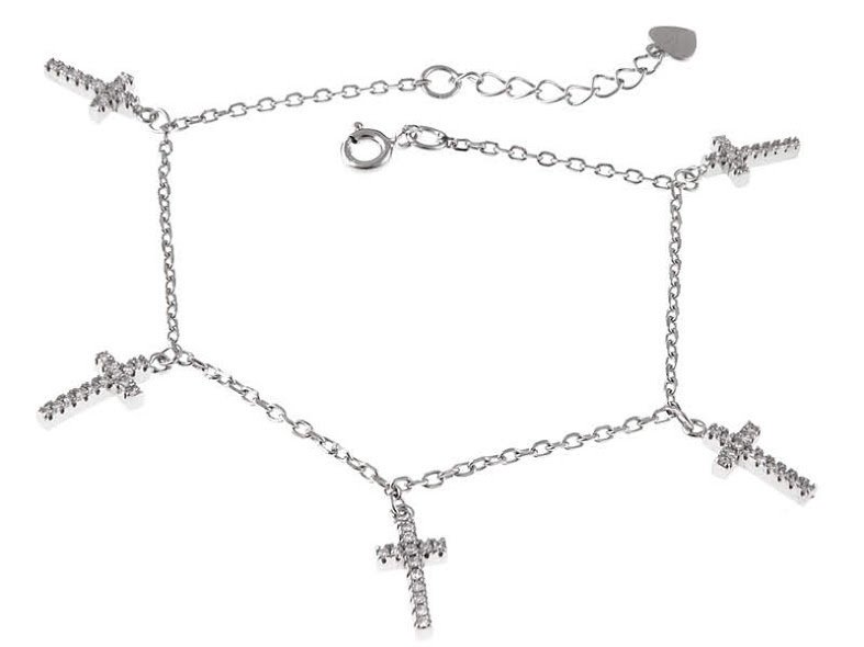 BRANSOLETA BOHO Z PRZYWIESZKAMI KRZYŻ b0468 - 2,9g.
