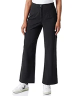 Spodnie damskie - VERO MODA Damskie spodnie VMMAYRA MR Wide Ankle Cotton Pant NOOS, czarne, 34 W / 30 L, czarny, S x 32L - miniaturka - grafika 1
