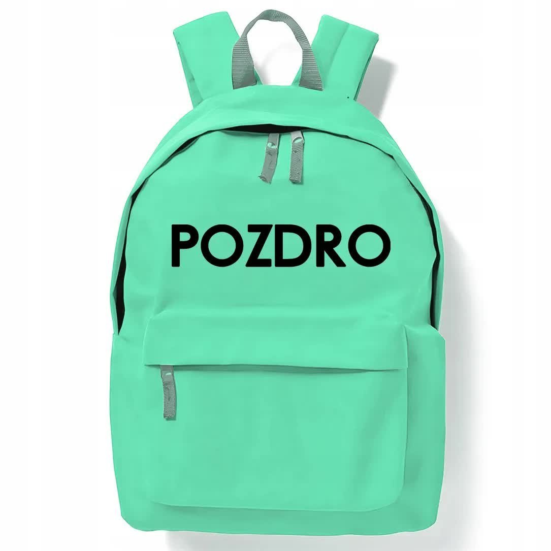 PLECAK Szkolny MIĘTOWY POZDRO Pojemny Wzory
