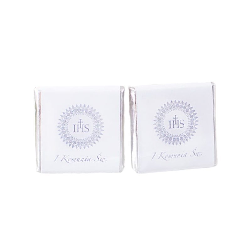 CZEKOLADKI podziękowanie komunijne Srebrna Koronka 100szt