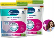 Środki do prania - Dr. Beckmann MAGIC LEAVES Chusteczki Listki Piorące do Prania Kolor 2x40szt - miniaturka - grafika 1