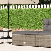 Sofy ogrodowe - vidaXL Podnóżek ogrodowy z poduszką, szary, polirattan - miniaturka - grafika 1