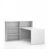 Zestawy mebli biurowych - B2B Partner Zestaw mebli biurowych single SEGMENT, 3 półki, lewy, biały / biały 611687 - miniaturka - grafika 1