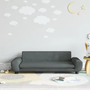 vidaXL Sofa dla dzieci, ciemnoszara, 100x54x33 cm, aksamit - Meble do sypialni - miniaturka - grafika 1