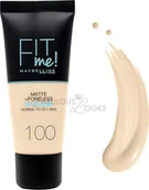 Podkłady do twarzy - Maybelline Maybelline, Fit Me Matte + Poreless, Liquid Foundation, 100, Warm Ivory, 30 ml For Women - miniaturka - grafika 1