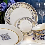 Serwisy obiadowe - Serwis obiadowo kawowy porcelanowy na 6 osób AZULEA - miniaturka - grafika 1