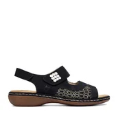 Sandały damskie - Sandały Rieker CEO-65989-01 Czarny - miniaturka - grafika 1