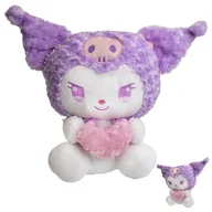 Maskotki i pluszaki - HELLO KITTY pluszowa KUROMI fioletowa z sercem maskotka zabawka 30cm MIŚ - miniaturka - grafika 1