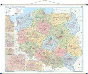 EkoGraf Polska mapa ścienna kody pocztowe 1:700 000 Ekograf - Atlasy i mapy - miniaturka - grafika 1
