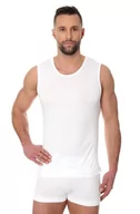 Koszulki sportowe męskie - Bezrękawnik męski bawełniany Brubeck Comfort Cotton SL00068A biały - miniaturka - grafika 1