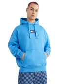 Bluzy męskie - Tommy Hilfiger Bluza Męska Tjm Tommy Badge Hoodie Niebieska Dm0Dm10904 C4H M - miniaturka - grafika 1