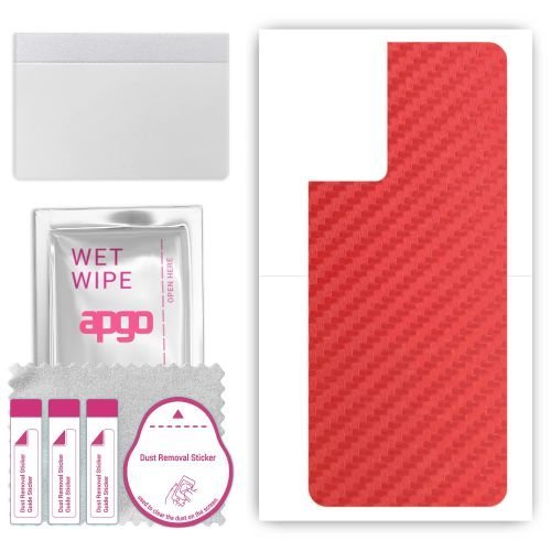 folia naklejka skórka strukturalna na TYŁ do Sharp Aquos V7 Plus - Carbon Czerwony - apgo SKINS