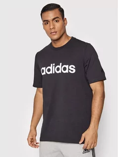 Koszulki męskie - Adidas T-Shirt Essentials Embroidered Linear Logo GL0057 Czarny Regular Fit - grafika 1