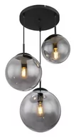 Lampy sufitowe - Globo Joel 1581-3S lampa wisząca zwis 3x60W E27 dymiona/czarna - miniaturka - grafika 1
