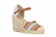 Espadryle damskie - Geox Espadryle Damskie Na Koturnie Lato 41 Żlx - miniaturka - grafika 1