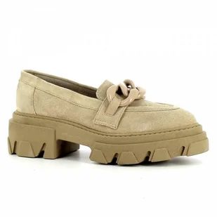 Beżowe mokasyny na platformie CARINII - Carinii - Mokasyny damskie - miniaturka - grafika 1