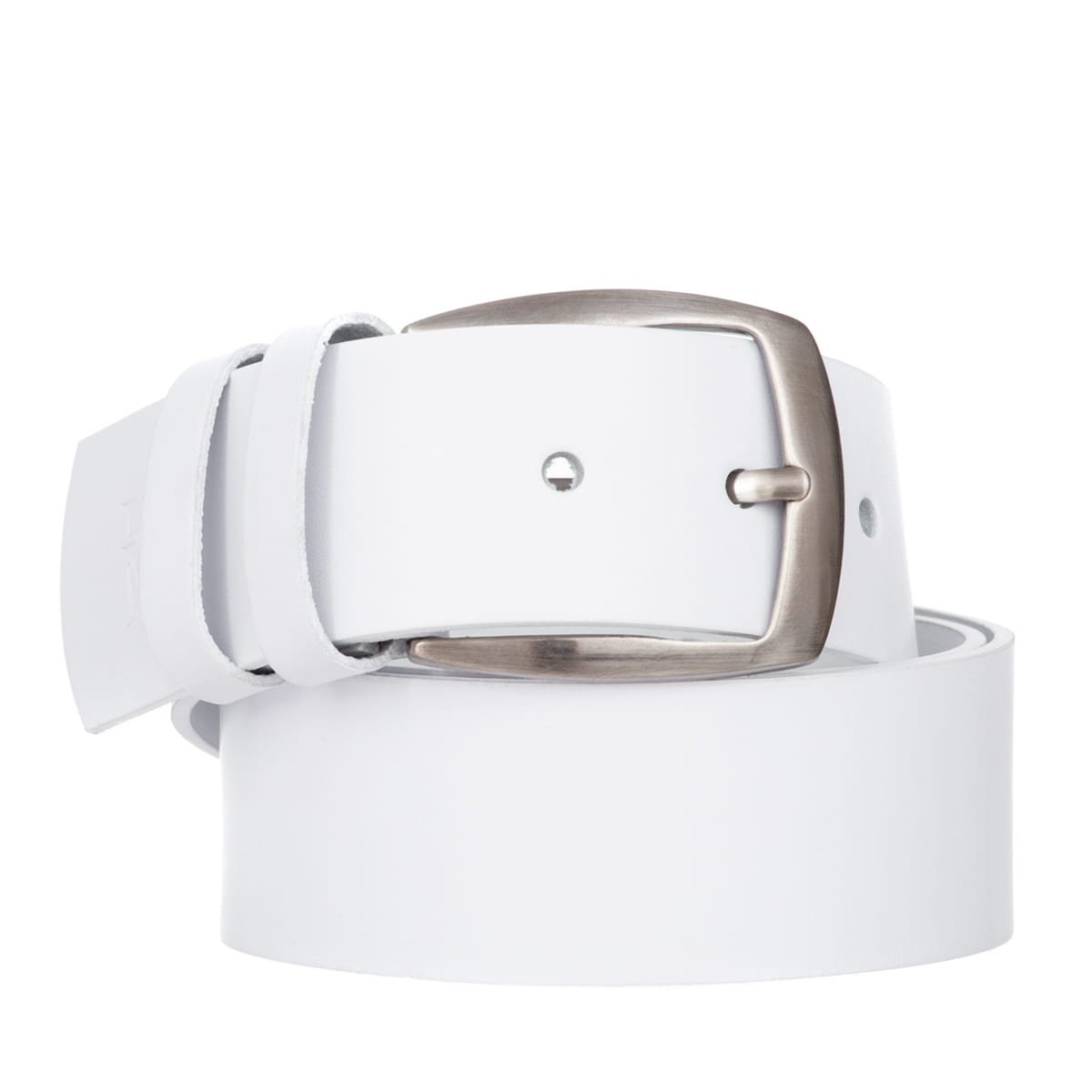 Klasyczny Pasek Damski VerMari Skórzany Biały 4 cm