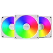Wentylatory komputerowe - Wentylator Montech Zestaw wentylatorów GF120 V2 ARGB PWM White 120mm 3-pak GF120 V2 ARGB 3 in 1 Pack (W) - miniaturka - grafika 1