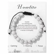 Bransoletki - Bransoletka Regulowana z Kamienia Naturalnego Howlit Amulet Spokoju - miniaturka - grafika 1