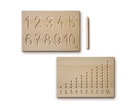 Mały naukowiec - Drewniana tabliczka do nauki cyfr - zabawka edukacyjna w stylu montessori - miniaturka - grafika 1