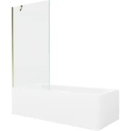 Wanny - Mexen Vega wanna prostokątna 180 x 80 cm z obudową i parawanem 1-skrzydłowym 90 cm, transparent, złoty - miniaturka - grafika 1