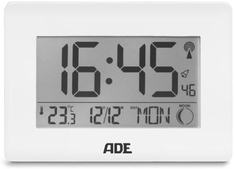 Zegar elektroniczny xxl, z termometrem i budzikiem ADE, 23 x 3 x 16 cm, biały