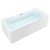 Wanny - Wanna wolnostojąca prostokątna przelew i korek biały 160 cm Santa Hydrosan - miniaturka - grafika 1