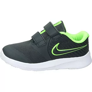 Kapcie damskie - Nike Chłopięce uniseks dziecięce gwiazdy biegacz 2 (TDV) niskie kapcie dziecko, Multicolour Anthracite Electric Green White 4-20 EU - grafika 1