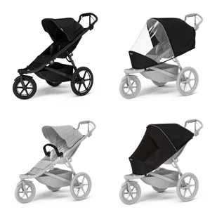 Wózek sportowy Thule Urban Glide 3 Black + Pałąk bezpieczeństwa + Osłona przeciwdeszczowa + Siatka przeciw komarom - Wózki dziecięce - miniaturka - grafika 1