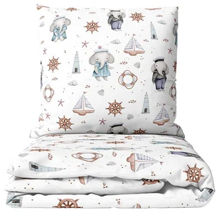 Pościel Słoniki, druga strona biel 200x220cm PZ - Pościel Pościel Słoniki, druga strona biel 200x220cm PZ - Pościel - miniaturka - grafika 1