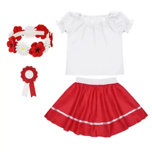 ZESTAW NARODOWY BIAŁO-CZERWONY 116-128 4el - Dresy i komplety dla dziewczynek - miniaturka - grafika 1