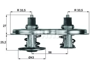 Termostat, płyn chłodzący Mahle TX 33 83D - Termostaty - miniaturka - grafika 1