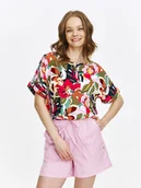 Bluzki damskie - Multikolorowa bluzka - miniaturka - grafika 1