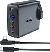 Ładowarki do telefonów - Szybka Ładowarka GaN UK Acefast A40 100W PD 3x USB-C 1x USB-A - czarna - miniaturka - grafika 1