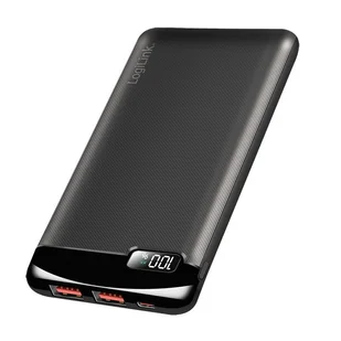 Power bank 10000 mAh, 2x USB-A, USB-C, wyświetlacz, PD, QC, czarny - LogiLink - Powerbanki - miniaturka - grafika 1