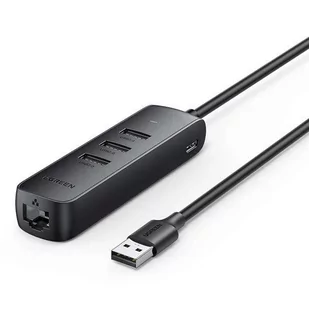 Ugreen Ugreen adapter przejściówka USB Typ C - Ethernet RJ45 / 3 x USB czarny (CM416) hurtel-81879-0 - Adaptery i przejściówki - miniaturka - grafika 1