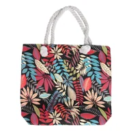 Torebki damskie - TOREBKA DAMSKA na ramię TORBA duża BOHO PLAŻOWA shopper pojemna LIŚCIE - miniaturka - grafika 1