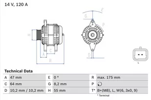 BOSCH Alternator 0 986 049 650 - Alternatory - miniaturka - grafika 1