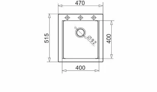 Pyramis SIROS 47x51,5 1B+Trigono black edit - Zlewozmywaki - miniaturka - grafika 1