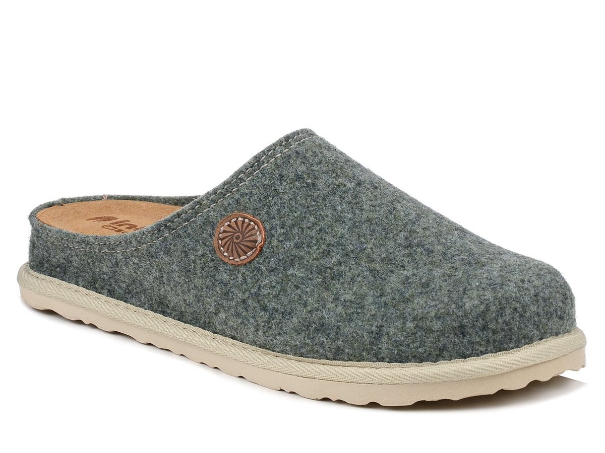 Kapcie damskie filcowe zielone Inblu CS-47 pantofle domowe zakryte palce-41