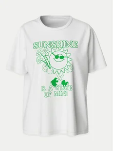 Pieces T-Shirt Tulia 17156902 Biały Oversize - Koszulki i topy damskie - miniaturka - grafika 1