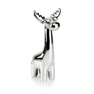 Ozdoby bożonarodzeniowe - Figurka ceramiczna Renifer 15 cm srebrny - miniaturka - grafika 1